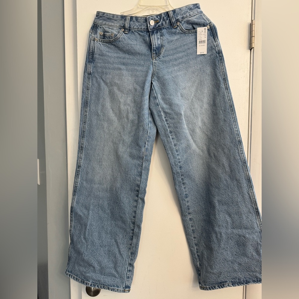 Pacsun Casey low rise baggy jeans Astrid in medium indigo  size 25 SHORT.